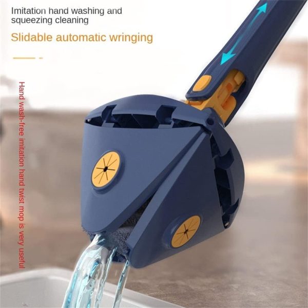 Triangle Mop 360 Twist Squeeze Wringing Window Glass Toilet Bathroom